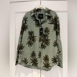 Le Superbe Sage Green Palm Print Button-Up Shirt